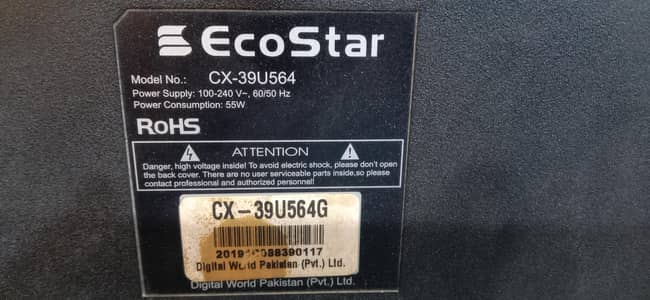 ORIGINAL ECOSTAR LED 39 INCH SIMPLE