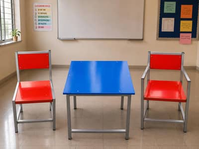 Kids Study Table & 2 Chairs Set | Ideal for Schools & Therapy Centers