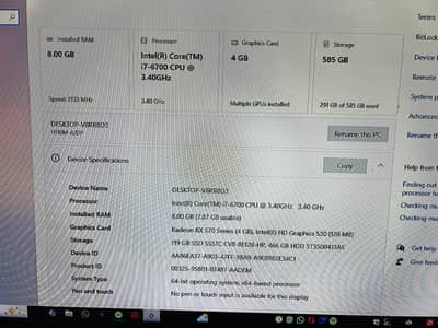 Gaming Pc Core i7 6th generation