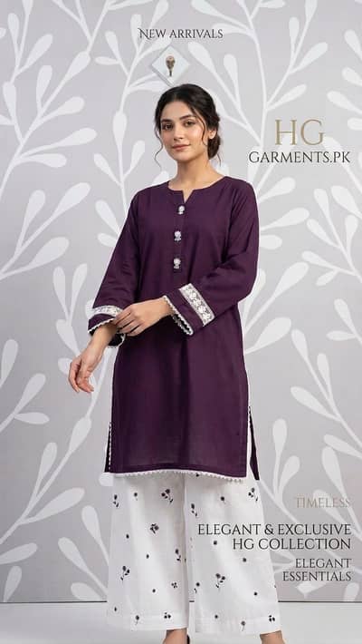 (Size: standard size,premium Quality Ladies suit elegent purple white)