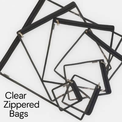clear zippered bags