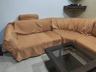 sofa set for sale no holes no scratch new condition with table 50000