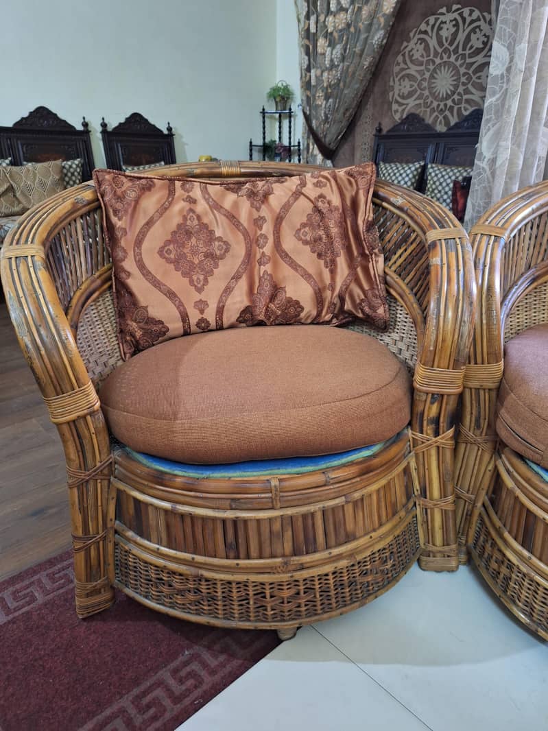 Cane Sofa Set – Excellent Condition 2