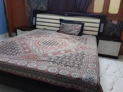 Bed with mattress