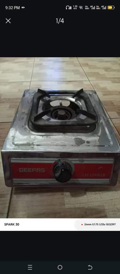 Geepas gas stove single burner Auto ignition