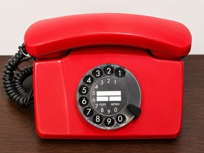 German Rotary Dial Telephone  (Red Antique)
