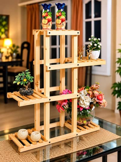 Handmade Wooden Display Shelf | Plant Stand | Multi Level Home decore