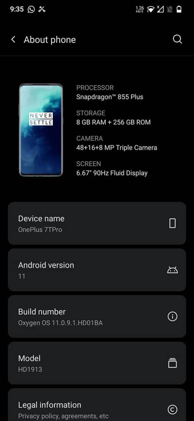 One Plus 7T Pro exchange