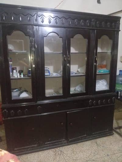 Pure wood Showcase for crockery