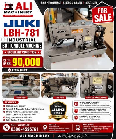 JUKI LBH-781 Industrial Buttonhole Machine for Sale