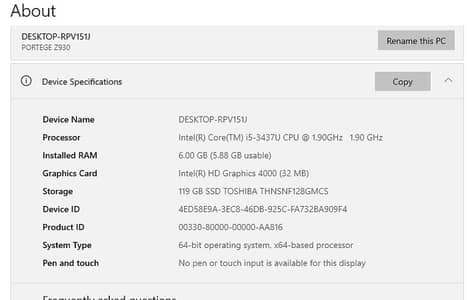 Toshiba core i5 3rd generation