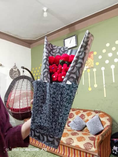 bouquet of flowers made from crochet