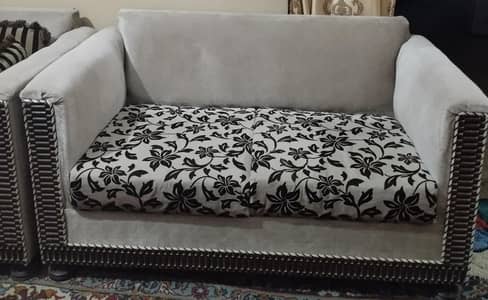 2 Seater Sofas (Quantity 2) with Glass Centre Table