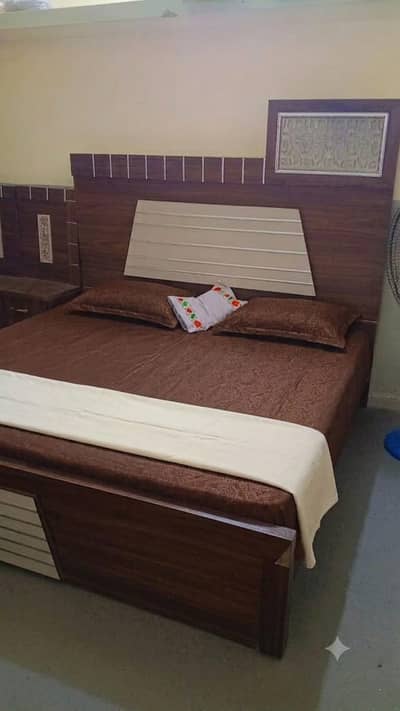Bedroom Set (Bed, Matress, Showcase, Dressing Table, 2 Side Tables)