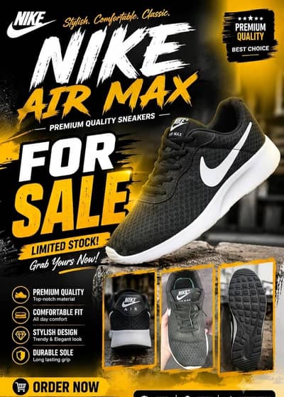 Nike Air Max Black Running Shoes – Good Condition – Original Style