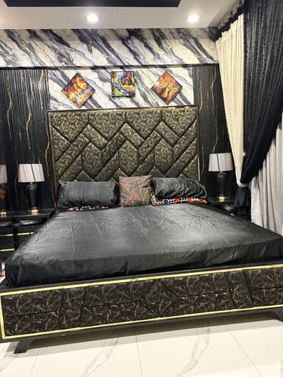 King bed with side table mattres not included