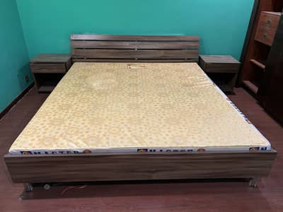 Interwood kind size bed with side tables and mattress available