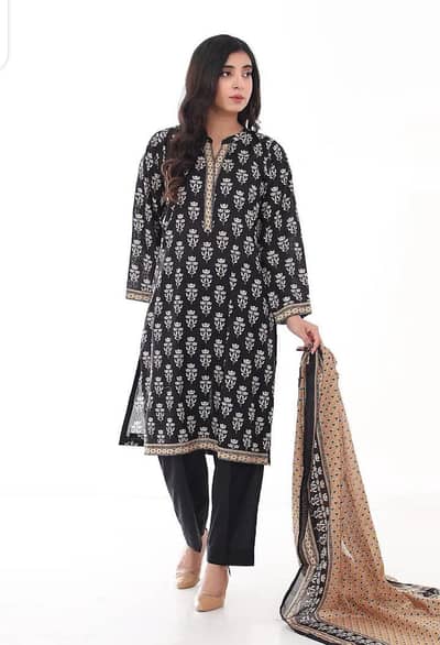 Khaadi 3 Piece Lawn Suit Top Bottom Dupatta SS3009B