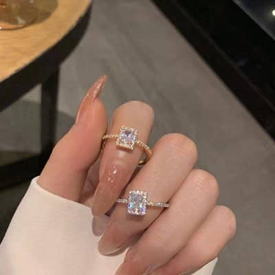 adjustable zircon ring gold plated