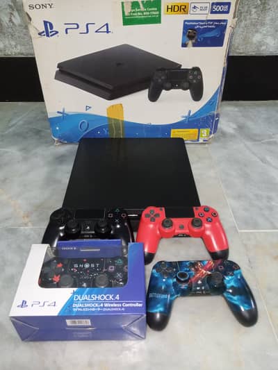 PS4 Slim Sealed with 4 Controllers and Many Games