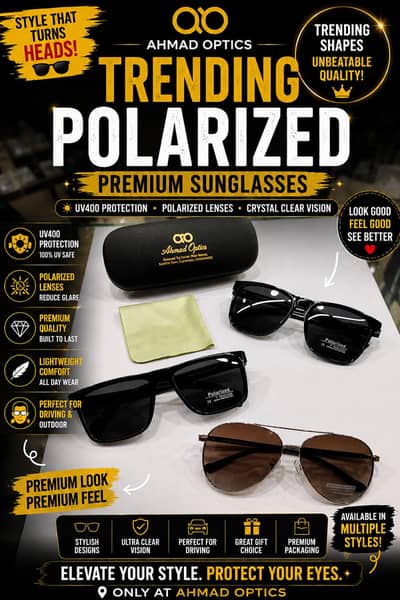 Premium Polarized Sunglasses-UV 400 Protection | Stylish Unisex Shades
