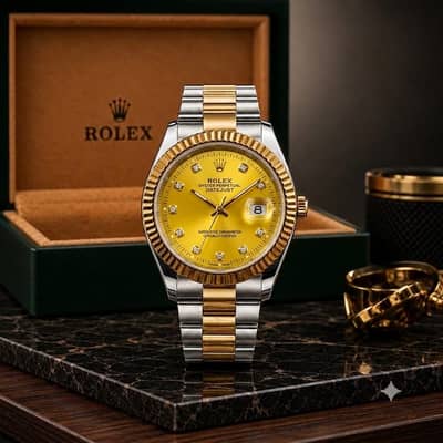 Rolex Datejust Style Gold Wrist Watch