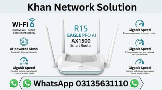 Dlink R15 Wifi 6 AX1500 Long Range Gaming Router