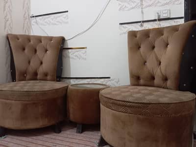 luxury Valvet Sofa Chair Set with center Table
