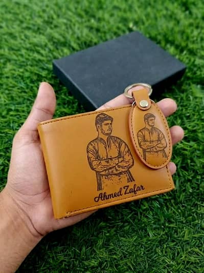Customize Wallet keychain set with box add any design or photo