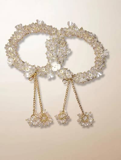 handmade crystal gajrah bracelet set | fancy wedding chura accessories