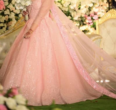 Bridal gown in pink colour