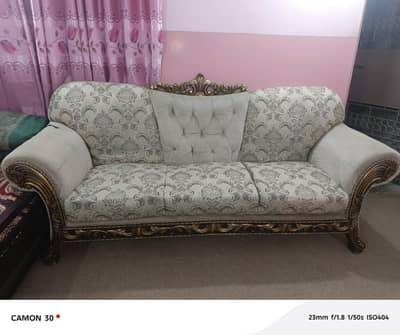 Luxury 5 Seater Sofa Set (3+1+1) with Glass Center Table- Excellent Co
