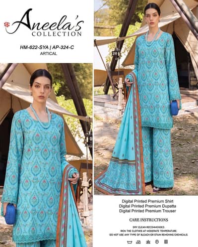 3pcs Lawn suite for women's