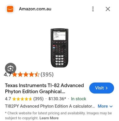 Texas instrument TI 82 advance python edition calculator