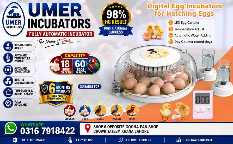 Automatic Egg Incubator | Egg Hatching Machine | Incubator | Brooder 1