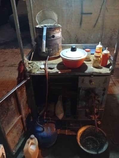 French fries cart with all essentials