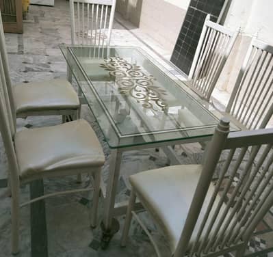 dining chairs 6 in nbr. and a mirror table 6 chair siize.