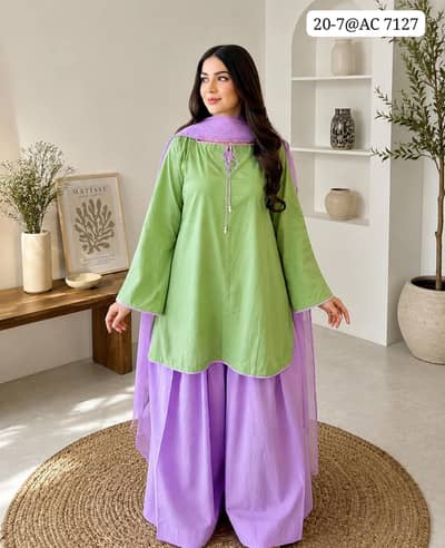 *Most Trending Purple Farshi Shalwar Article * ledies dress