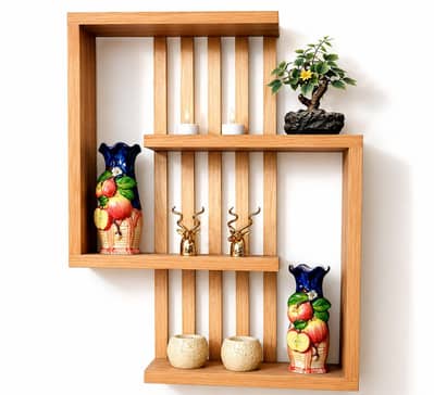 Handmade Wooden Wall Shelf | Floating Display Rack for  Home or Office