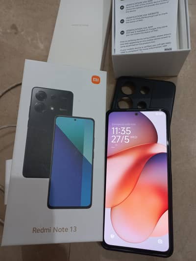 Redmi Note 13 with full accessories, 10/10 condition, 8,128 storage