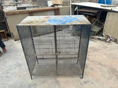 Heavy Iron Birds & Hen Cage / 2 Portion Cage for Sale