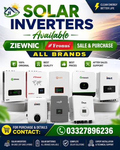 Solar Inverters Available Ziewnic, Fronus Sale & Purchase All Brands