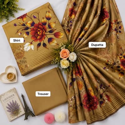 @3Pcs ladies unstiched suit avaible in variety of beautiful colours