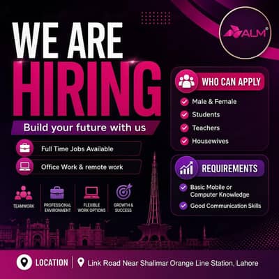 We are Hiring Staff For Work
