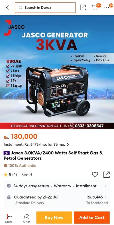 JASCO 3KVA GENERATOR