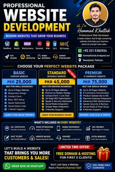 professional website development services in Pakistan