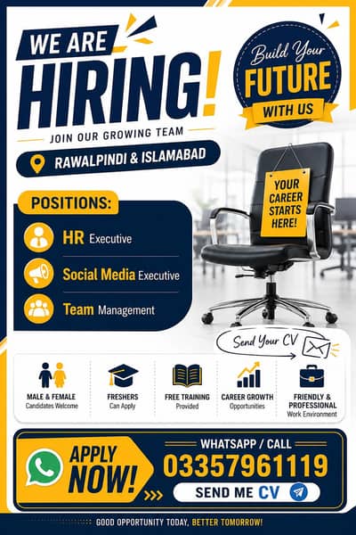 Now Hiring – Male & Female (Freshers Can Apply)