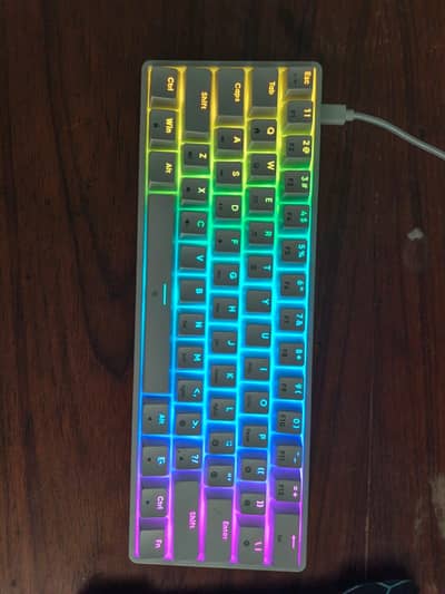 *AK61 RGB 61 Keys Mechanical Gaming Keyboard White - With Box*
