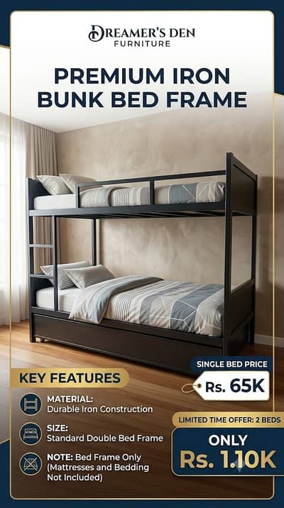 Bunk bed made of steel excellent condition | 10/10