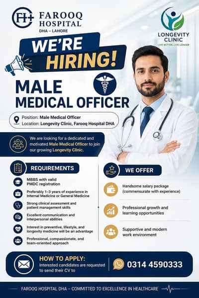 WE'RE HIRING – MALE MEDICAL OFFICER